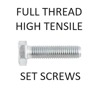 5MM DIAMETER HIGH TENSILE SET SCREWS ZINC PLATED CLASS 8.8 SELECT LENGTH